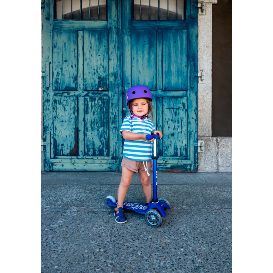 Mini Micro scooter Deluxe Push LED - 3-wheel children's scooter - 3in1 - Blue