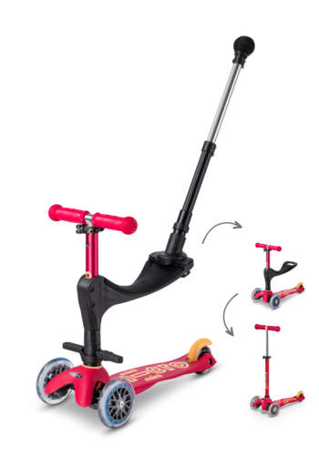 Micro Trottinette Mini Micro 3en1 Deluxe Push Rose Rubis