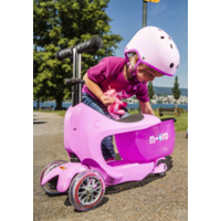 Micro Mini2go scooter Deluxe Push - 3-wheel children's scooter - removable storage box - Pink