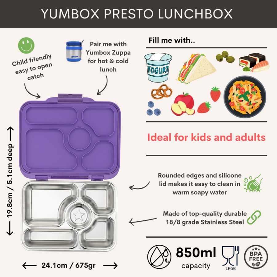 Yumbox Presto RVS lekvrije Bento Box