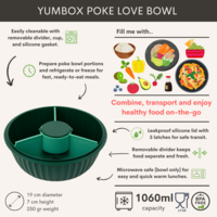 Yumbox Poke Love Bowl - 3 sections - removable divider