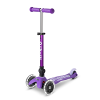 Mini Micro scooter Deluxe foldable LED - 3-wheel children's scooter - Purple