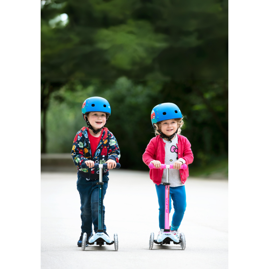 Mini Micro scooter Deluxe Flux Neochrome LED - 3-wheel children's scooter - Navy