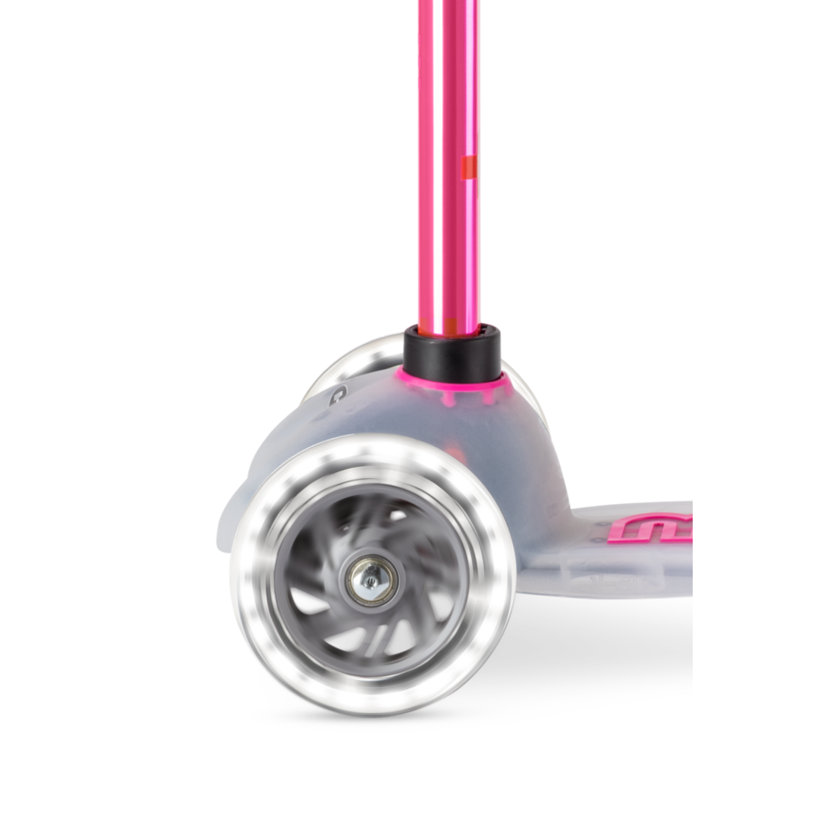 Mini Micro step Deluxe Flux Neochrome LED - 3-wiel kinderstep - Roze