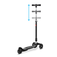 Micro Kickboard Compact 2en1 - trottinette pour adulte à trois roues - Noir mat