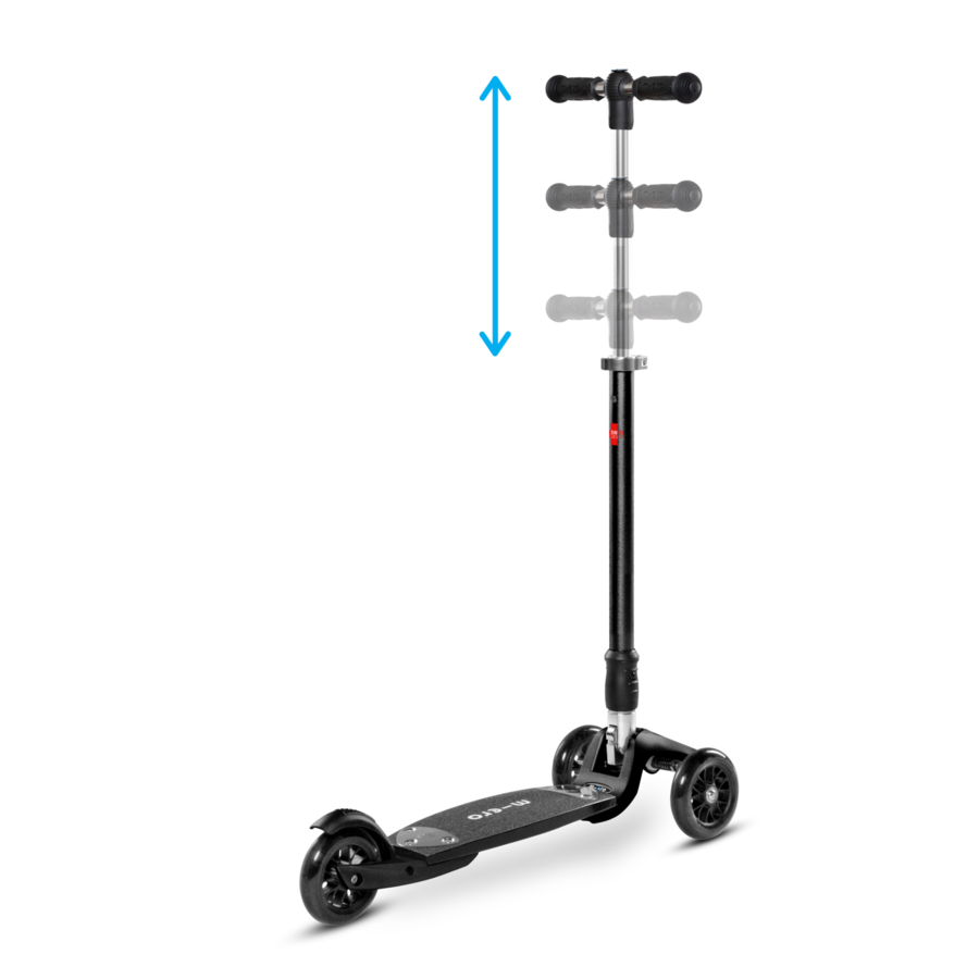 Micro Kickboard Compact 2en1 - trottinette pour adulte à trois roues - Noir mat