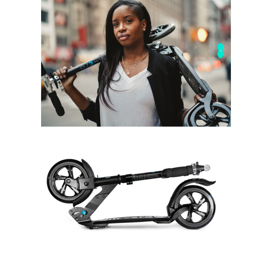 Micro Flex 200 - trottinette pliable à deux roues - roues de 200mm - Noir mat