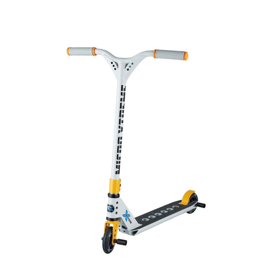 Micro MX TRIXX 2.0 - 2-wheel stunt scooter for kids - Grey/Yellow + PEGS