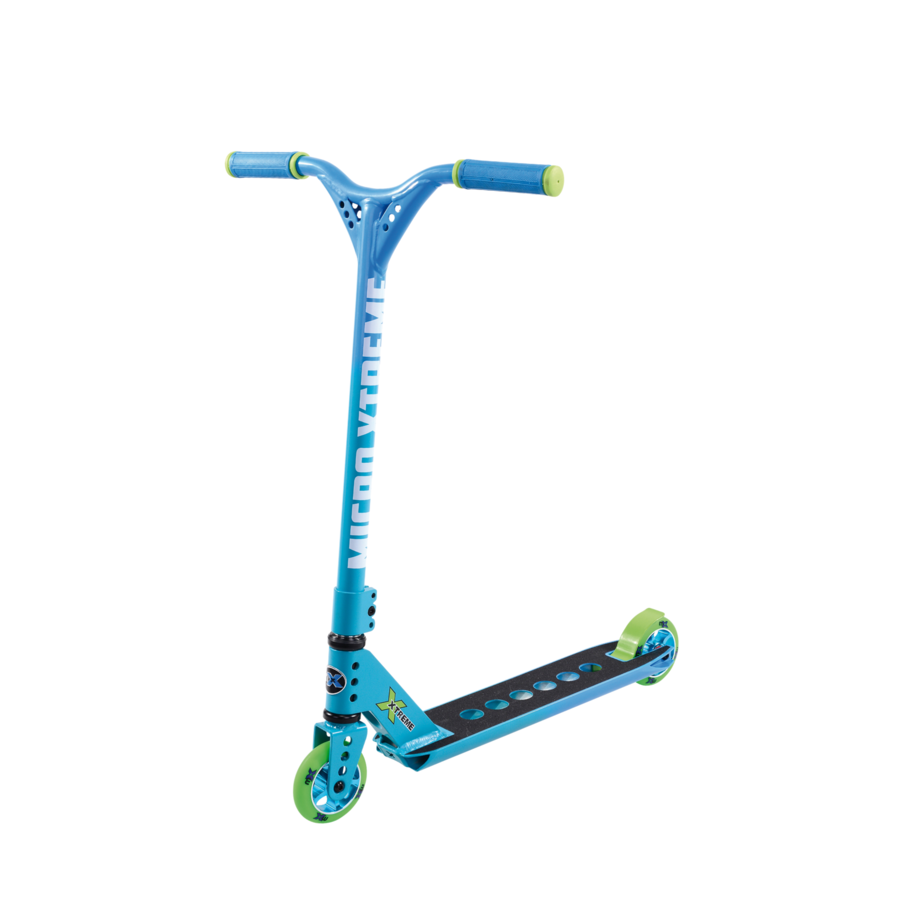 Micro MX TRIXX 2.0 - Trottinette freestyle à deux roues pour enfants - Arc-en-ciel Bleu + PEGS