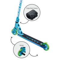Micro MX TRIXX 2.0 - Trottinette freestyle à deux roues pour enfants - Arc-en-ciel Bleu + PEGS