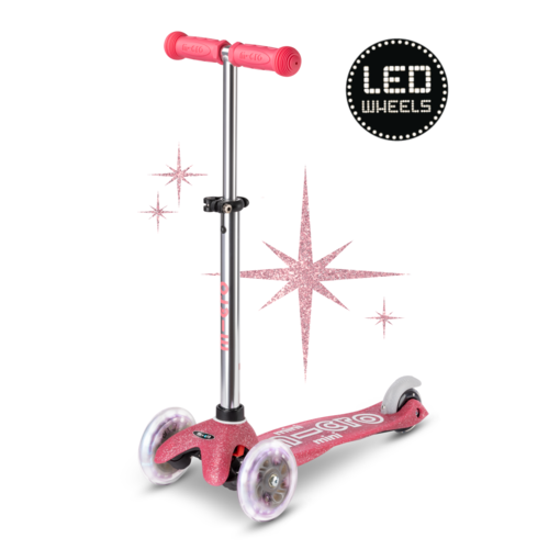 Micro Mini Micro scooter Deluxe Glitter LED Pink