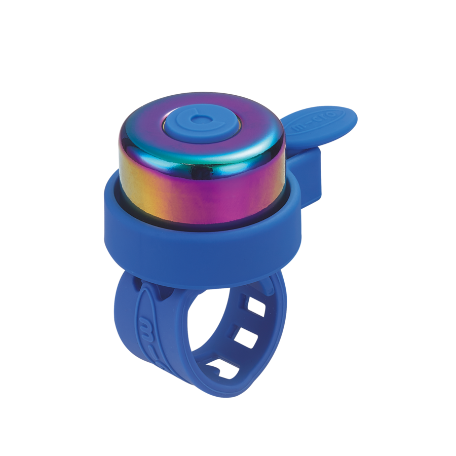 Sonnette Micro - adaptée à toutes les trottinettes et vélos - fixation facile - Neochrome Bleu