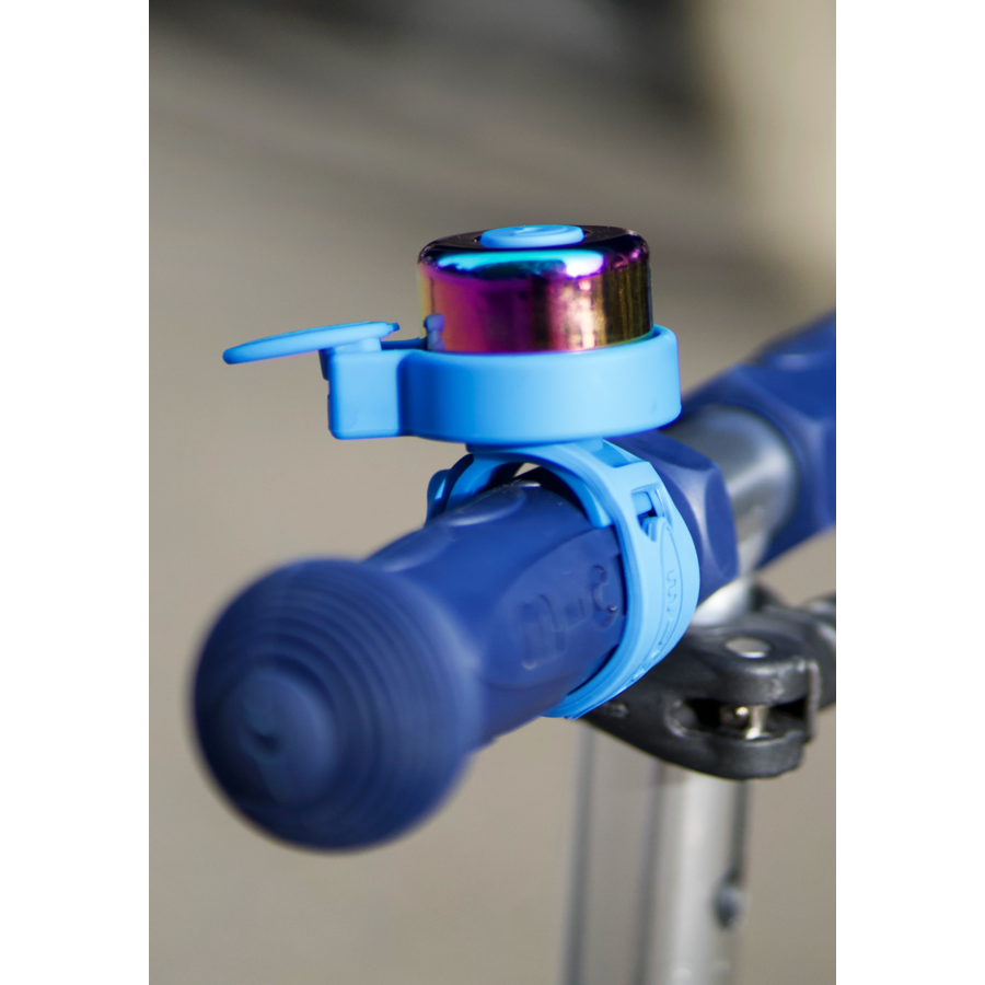 Sonnette Micro - adaptée à toutes les trottinettes et vélos - fixation facile - Neochrome Bleu