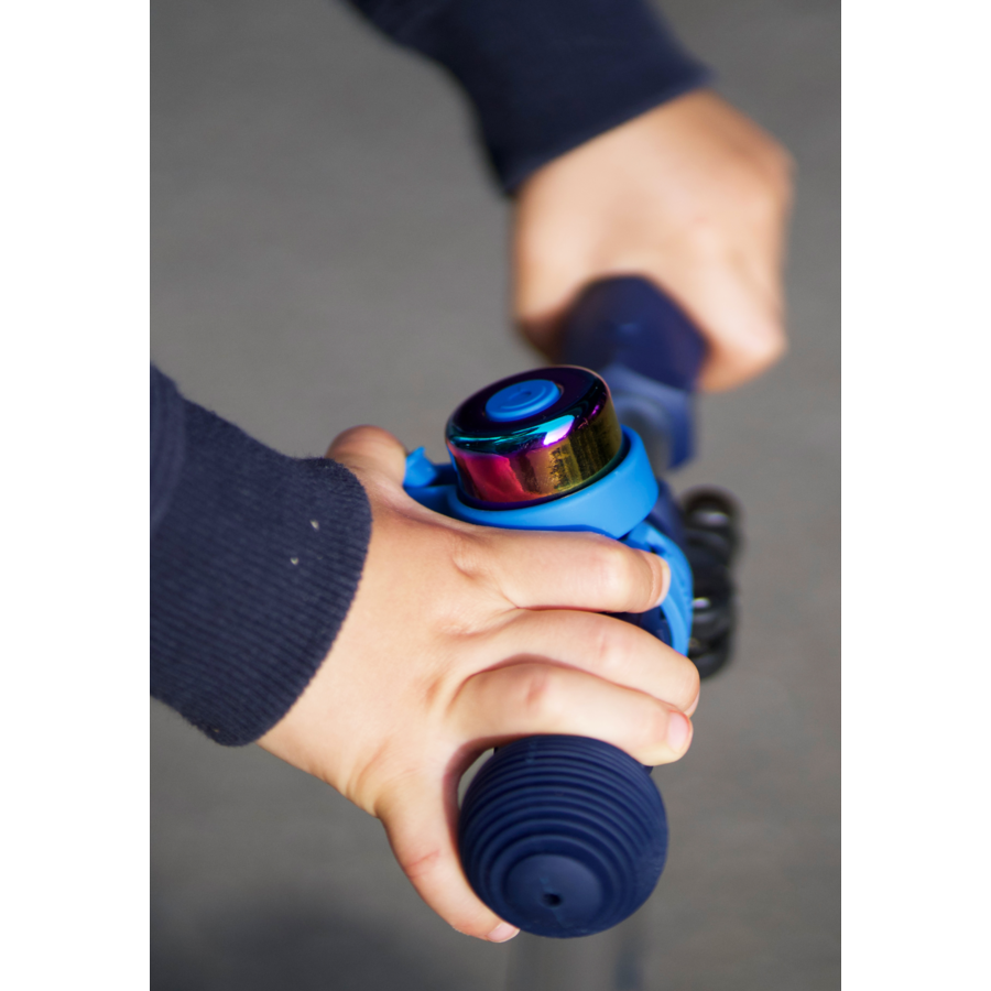 Sonnette Micro - adaptée à toutes les trottinettes et vélos - fixation facile - Neochrome Bleu