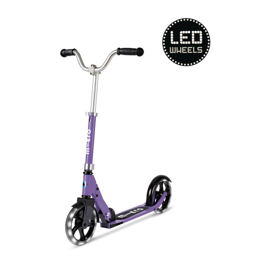 Micro Cruiser LED - trottinette pliable 2 roues enfants - 200mm roues - Violet