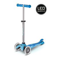 Mini Micro scooter Deluxe Glow LED Plus - 3-wheel children's scooter - Arctic Blue