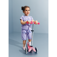 Trottinette Mini Micro Deluxe Glow LED Plus - trottinette enfant 3 roues - Rose Givré