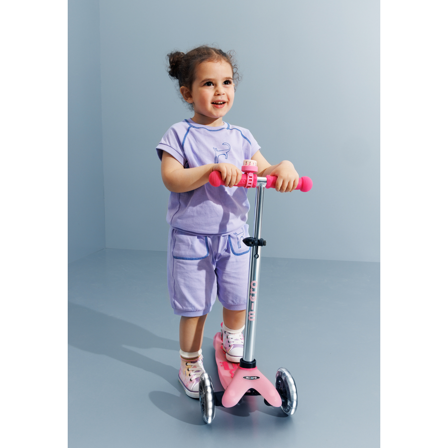 Mini Micro scooter Deluxe Glow Plus LED - 3-wheel children's scooter - Frosty Pink