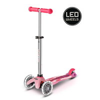 Trottinette Mini Micro Deluxe Glow LED Plus - trottinette enfant 3 roues - Rose Givré