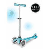 Mini Micro scooter Deluxe Glow Plus LED - 3-wheel children's scooter - Glacier Aqua