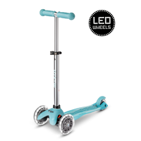 Mini Micro scooter Deluxe Glow Plus LED - 3-wheel children's scooter - Glacier Aqua