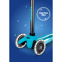 Mini Micro scooter Deluxe Glow Plus LED - 3-wheel children's scooter - Glacier Aqua