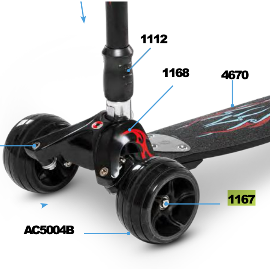 Front wheel axle Micro Kickboard Monster (1167)