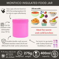 Jarre alimentaire isotherme MontiiCo - pour aliments chauds et froids - plusieurs couleurs