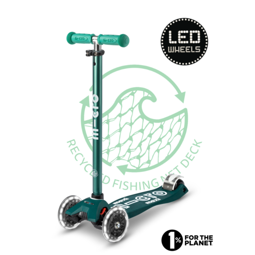 Micro Maxi Micro scooter Deluxe  ECO LED green