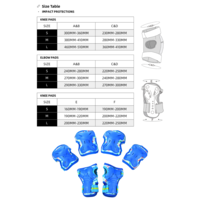 Micro Impact knee, wrist, and elbow protectors for children - blue