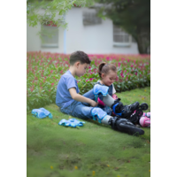 Micro Impact knee, wrist, and elbow protectors for children - blue