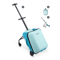 Micro Ride On Luggage Eazy Allrounder - valise trolley avec siège enfant intégré - Bleu