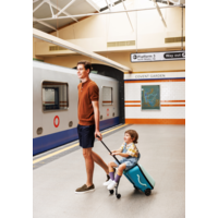 Micro Ride On Luggage Eazy Allrounder - valise trolley avec siège enfant intégré - Bleu