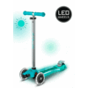 Micro Trottinette Maxi Micro Deluxe Glow Plus LED - trottinette enfant 3 roues - Menthe Aqua
