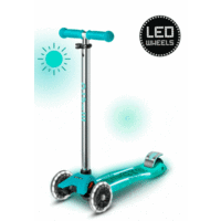 Trottinette Maxi Micro Deluxe Glow Plus LED - trottinette enfant 3 roues - Menthe Aqua