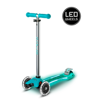 Trottinette Maxi Micro Deluxe Glow Plus LED - trottinette enfant 3 roues - Menthe Aqua