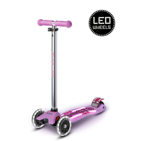 Trottinette Maxi Micro Deluxe Glow Plus LED - trottinette enfant 3 roues - Violet Lumineux