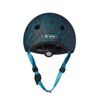 Micro PC helm Deluxe - kinderhelm - wasbare fleece voering - goede luchtcirculatie - Mandala groen/blauw