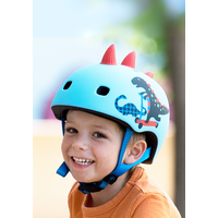 Micro PC helm Deluxe - kinderhelm - wasbare fleece voering - goede luchtcirculatie - 3D Dino