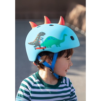 Micro PC helm Deluxe - kinderhelm - wasbare fleece voering - goede luchtcirculatie - 3D Dino