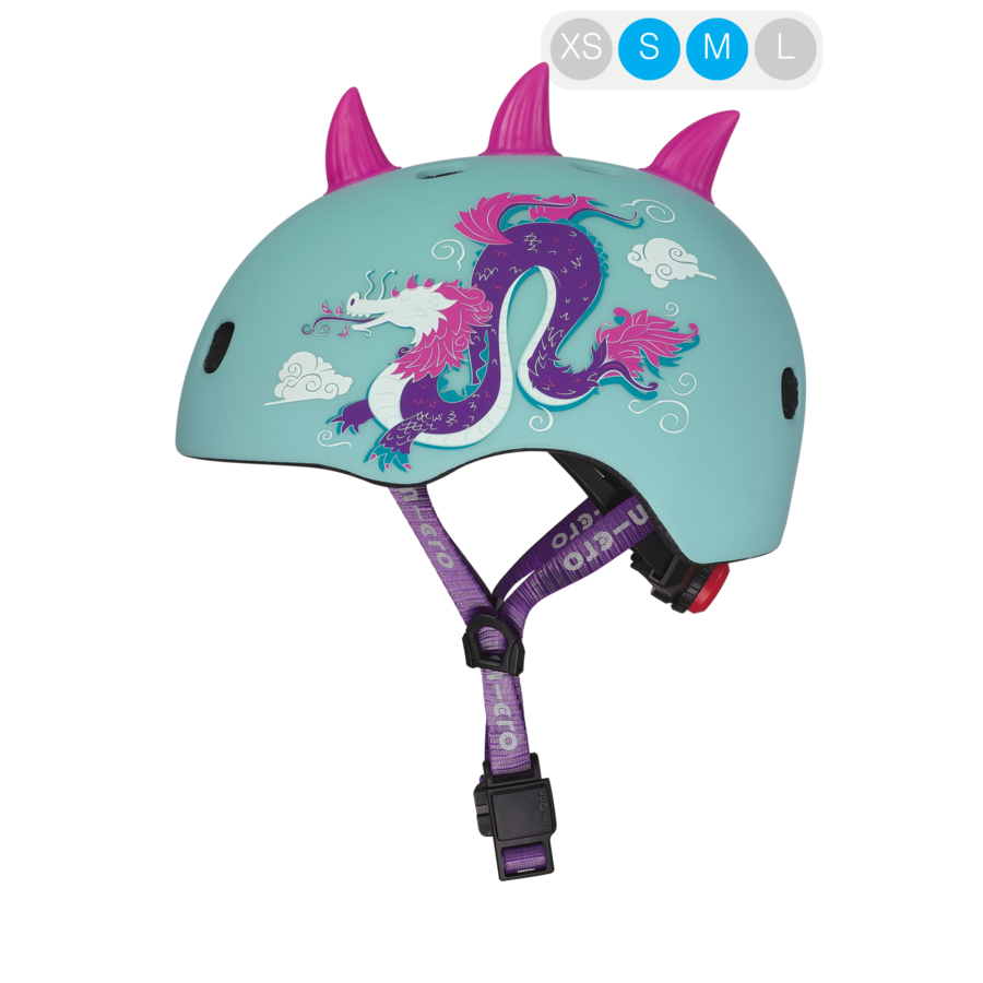 Micro PC Helmet Deluxe - children's helmet - washable fleece lining - great airflow - 3D Dragon