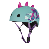 Micro PC helm Deluxe - kinderhelm - wasbare fleece voering - goede luchtcirculatie - 3D Draak