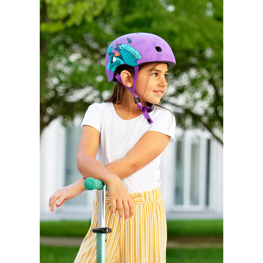 Micro PC helm Deluxe - kinderhelm - wasbare fleece voering - goede luchtcirculatie - Toekan