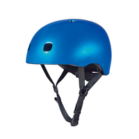 Micro PC helm Deluxe - kinderhelm - wasbare fleece voering - goede luchtcirculatie - Blauw metallic