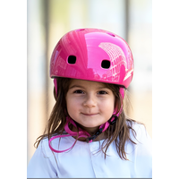 Micro PC helm Deluxe - kinderhelm - wasbare fleece voering - goede luchtcirculatie - Framboos roze