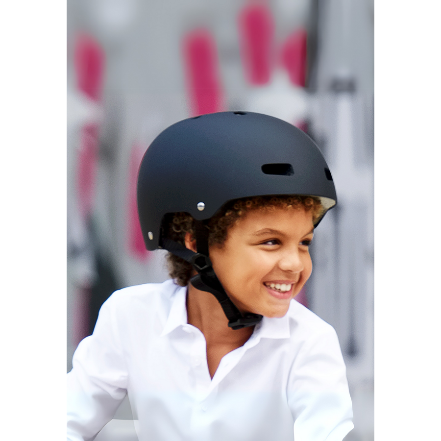 Micro ABS helm Deluxe - kinderhelm - wasbare fleece voering - goede luchtcirculatie - Zwart