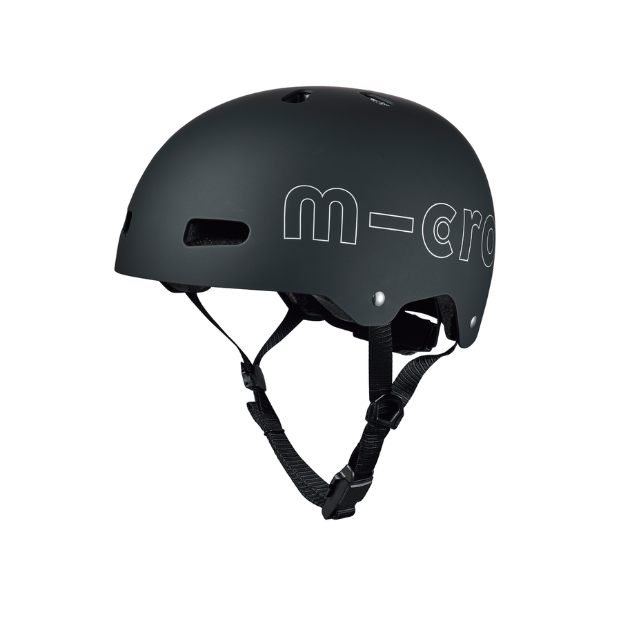 Micro ABS helmet Deluxe  - children's helmet - washable fleece lining - great airflow - Black