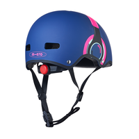 Micro ABS helm Deluxe - kinderhelm - wasbare fleece voering - goede luchtcirculatie - Headphones blauw/roze