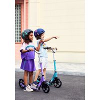 Micro ABS helm Deluxe - kinderhelm - wasbare fleece voering - goede luchtcirculatie - Headphones blauw/roze
