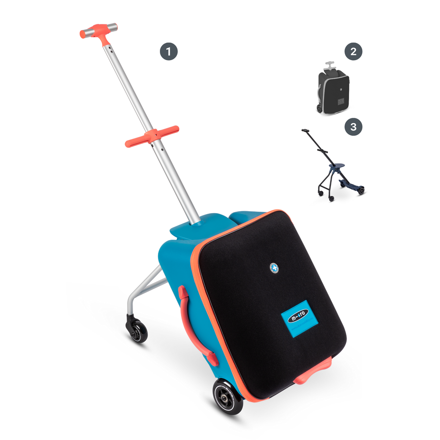 Micro Ride On Luggage Eazy - trolleykoffer met ingebouwd kinderzitje - Ocean Blue